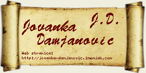 Jovanka Damjanović vizit kartica